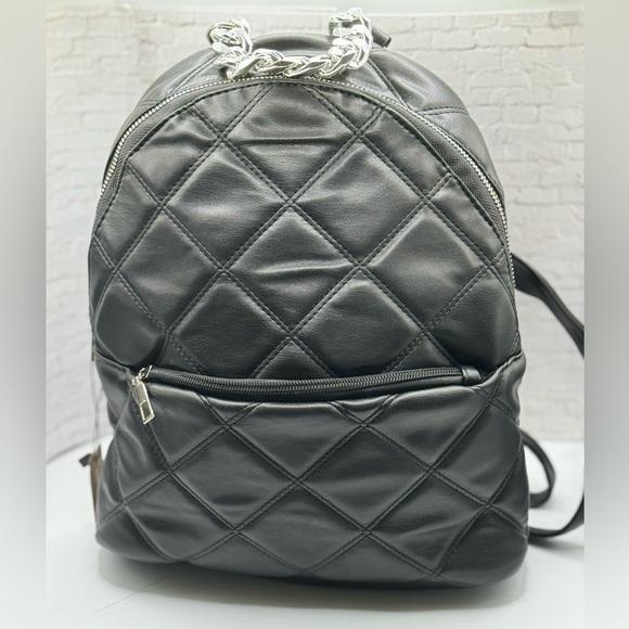Quilted Faux Leather Backpack - Picture 2 of 3